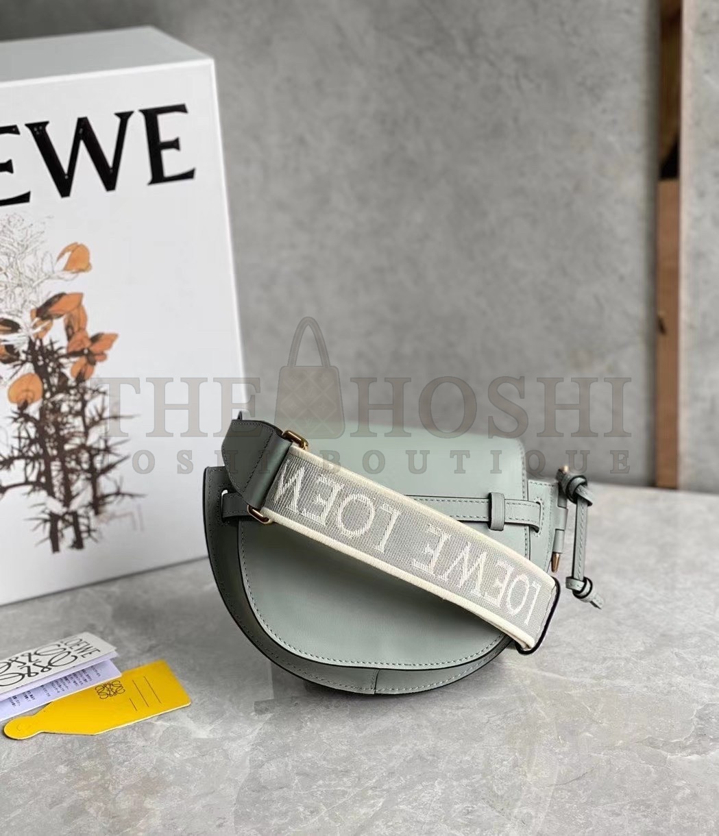 L0ew* Mini Gate Dual Bag In Ash Grey Calfskin Master Quality