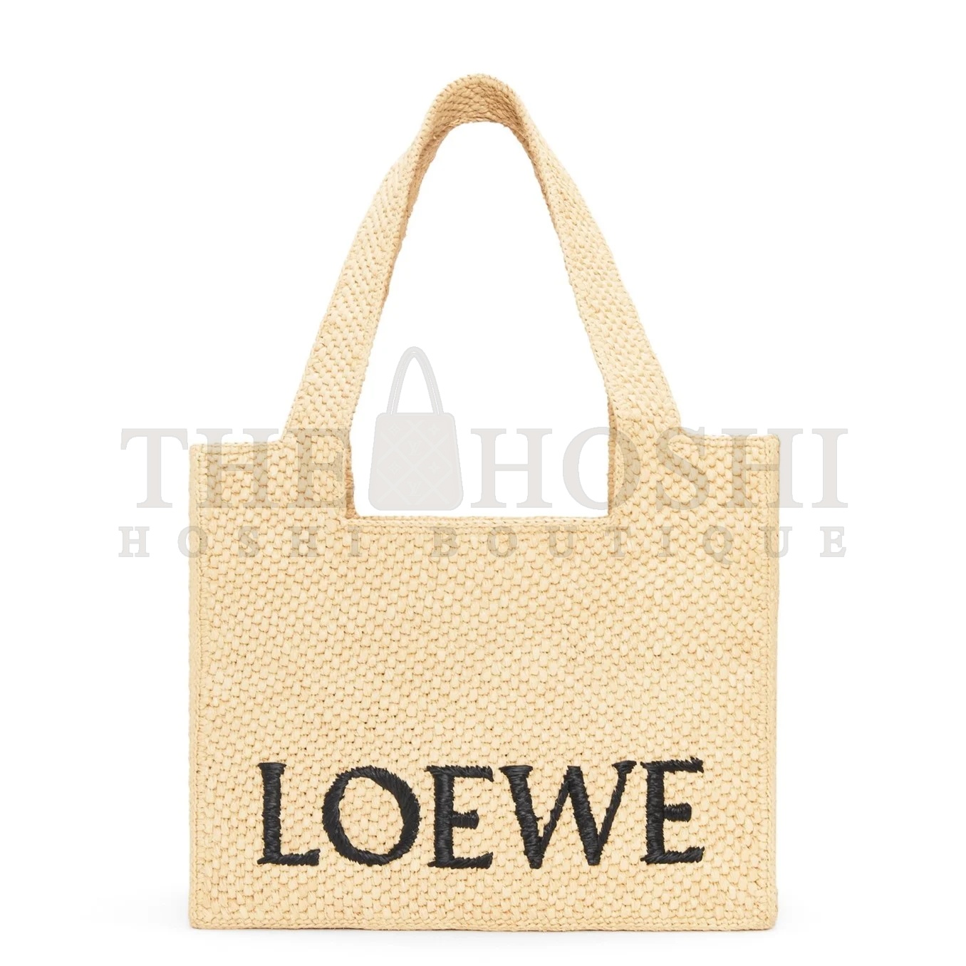 L0ew* Small L0ew* Font Tote in Natural Raffia Master Quality
