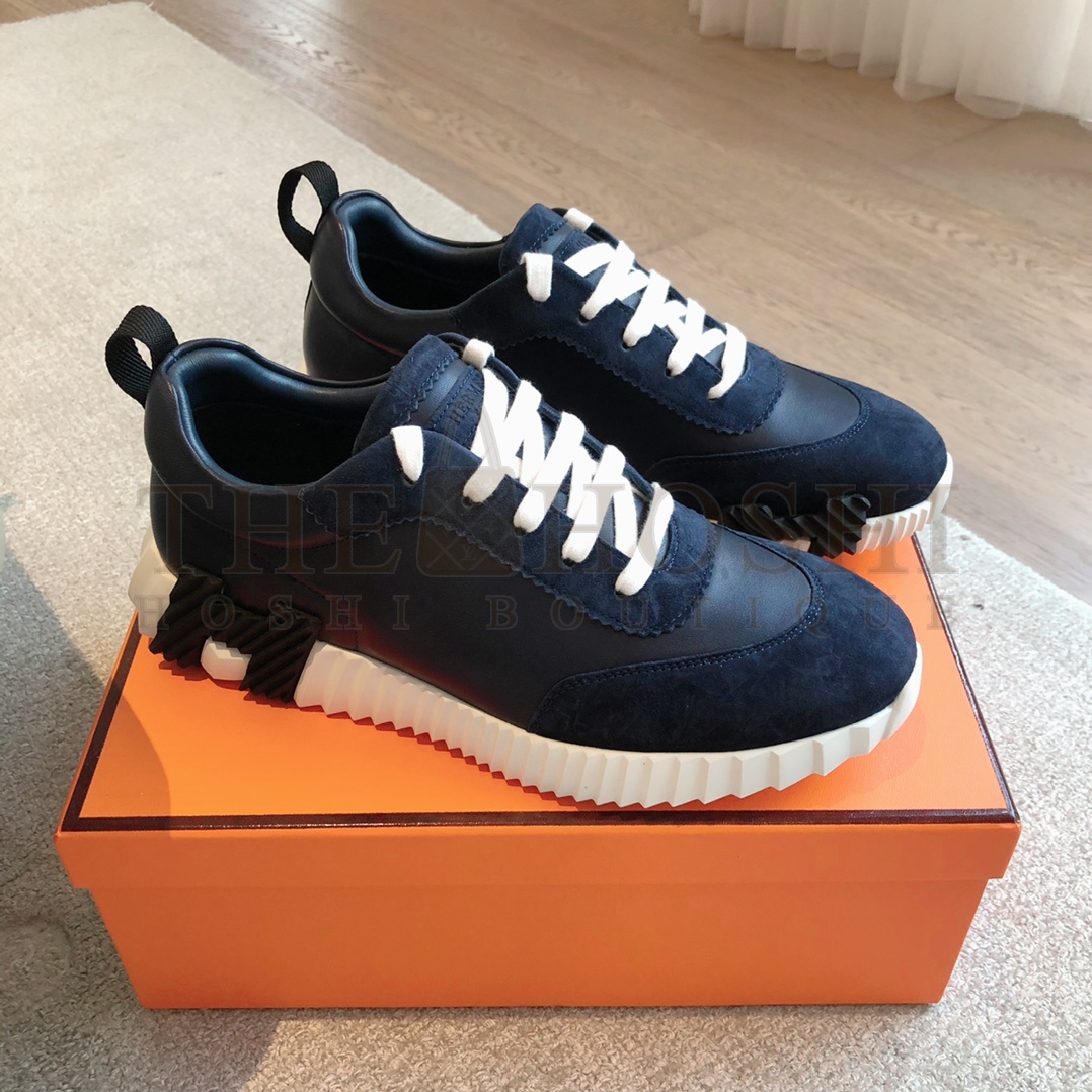 H**me5 Giga 2023 Sneakers Navy Blue & Black Mesh Leather 3cm Lift Sole Master Quality