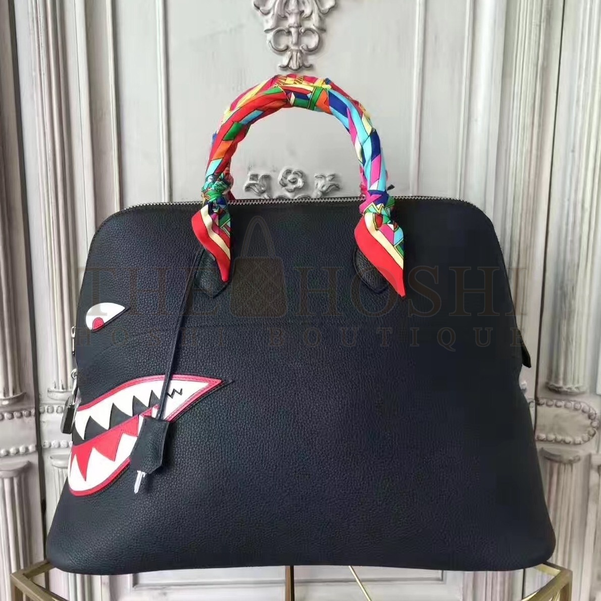 H**me5 Shark Bolide 45cm Bag In Black Calfskin Master Quality