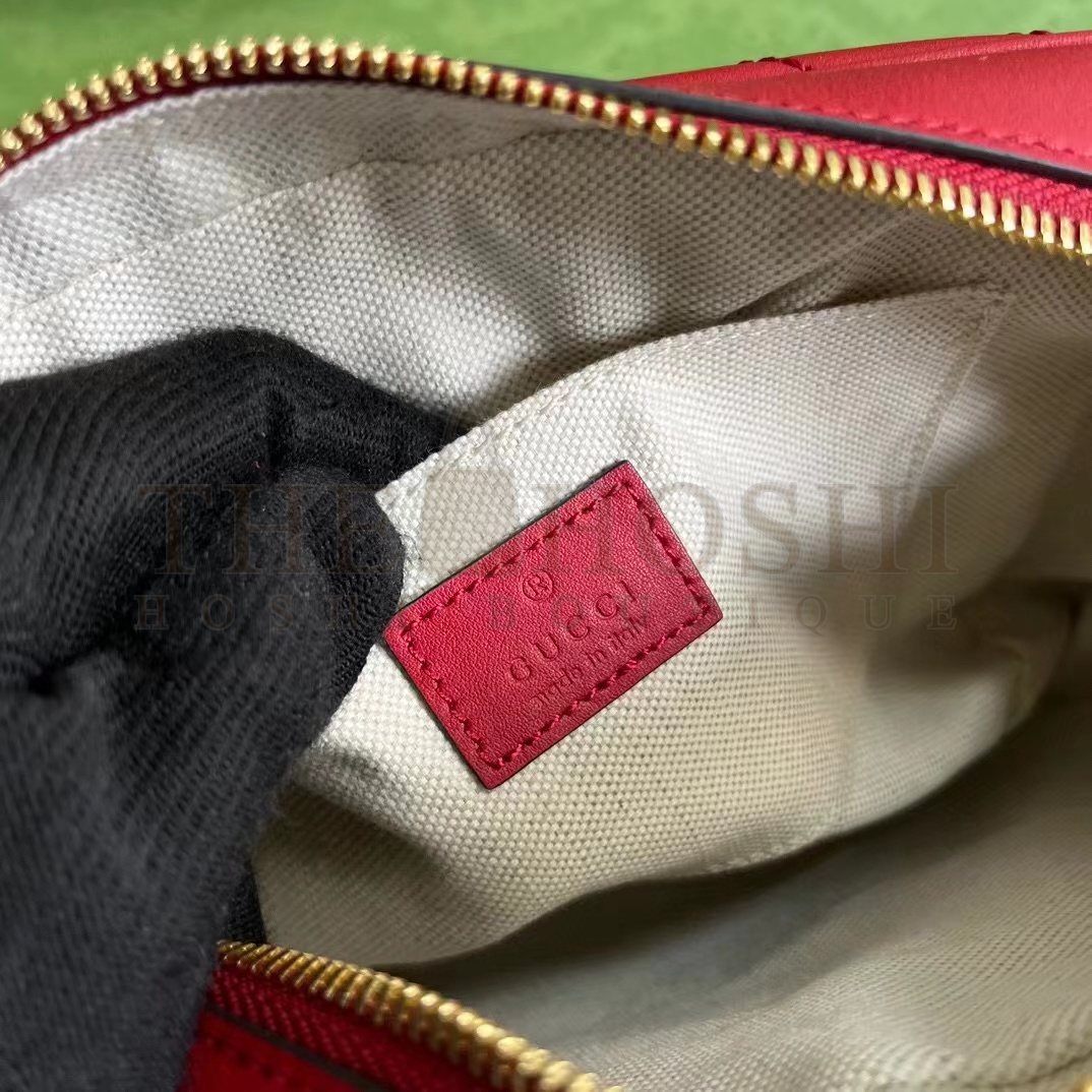 Gvc*1 Women GG Blondie Small Shoulder Bag Red Leather Round Interlocking G Master Quality