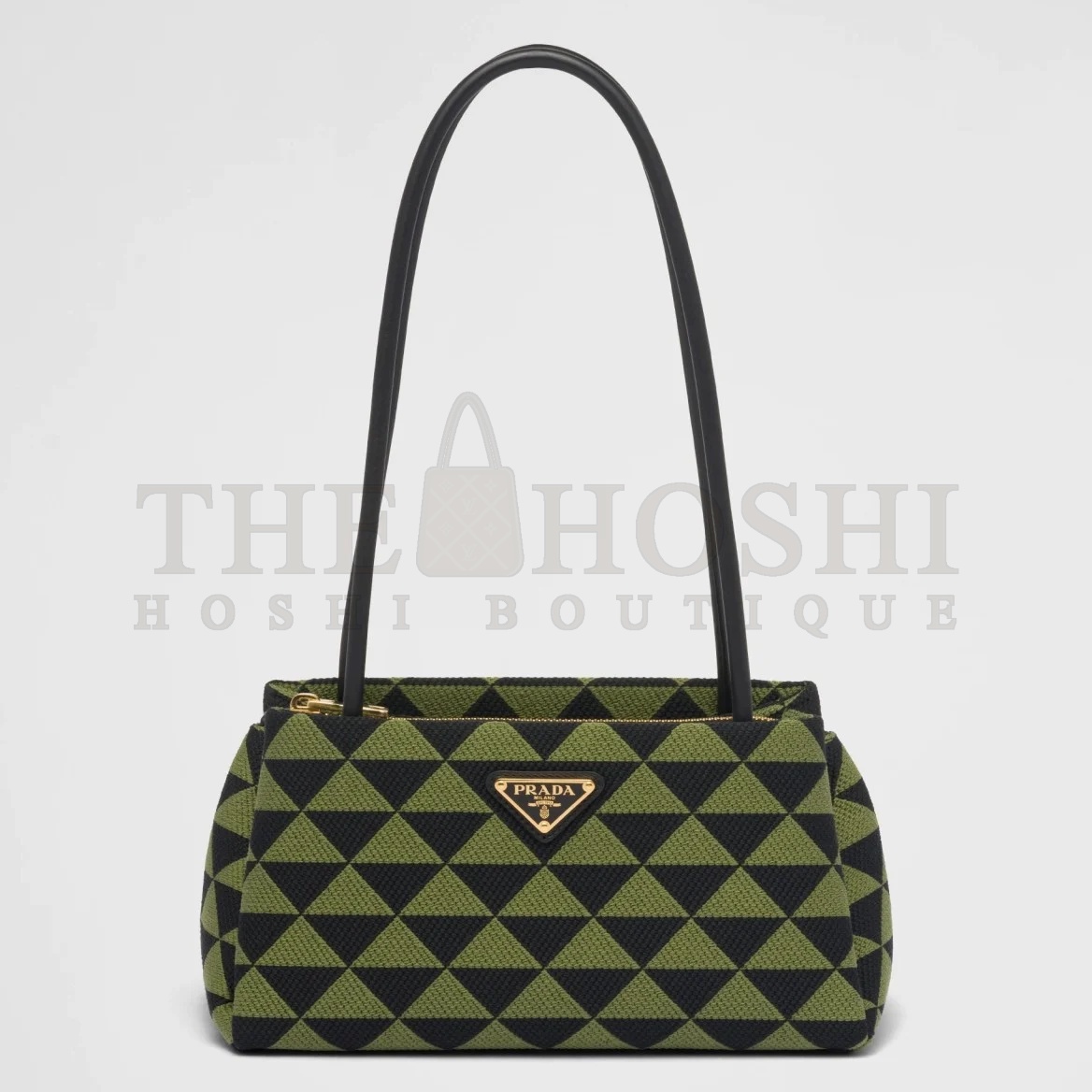 Pra*a S*pernova Small Shoulder Bag In Black/Green Fabric Master Quality