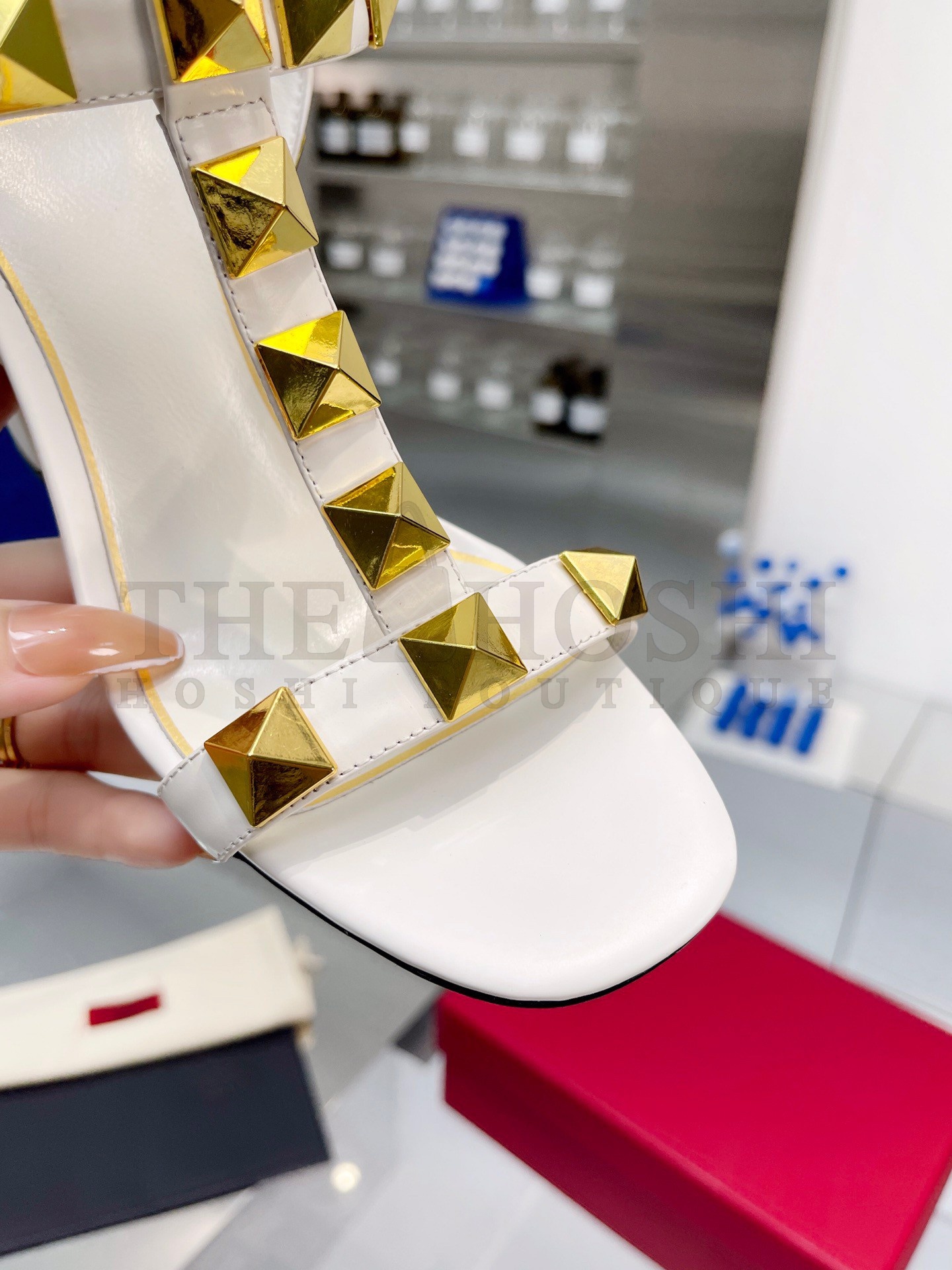 Va1e*ntin0 Roman Stud Sandals 90mm In White Calfskin Master Quality