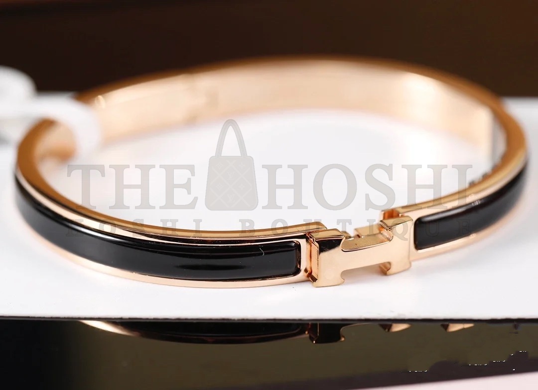 Enamel H**me5 Clic H bracelet, Narrow version, Black & White Master Quality