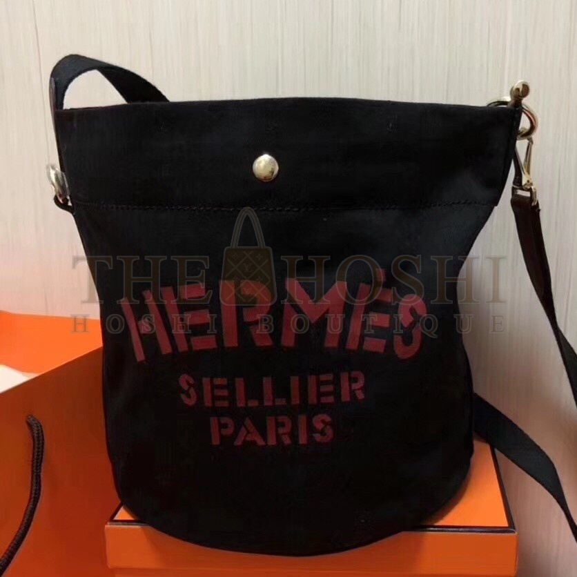 H**me5 Grooming Bucket Bag In Black Canvas Master Quality