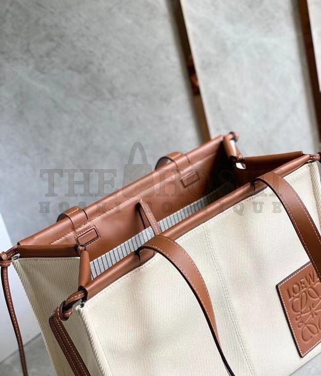 L0ew* Cushion Medium Tote In Canvas and Calfskin Master Quality
