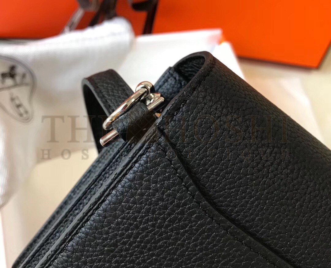 H**me5 Mini Sac Roulis 18cm Bag In Black Evercolor Calfskin Master Quality