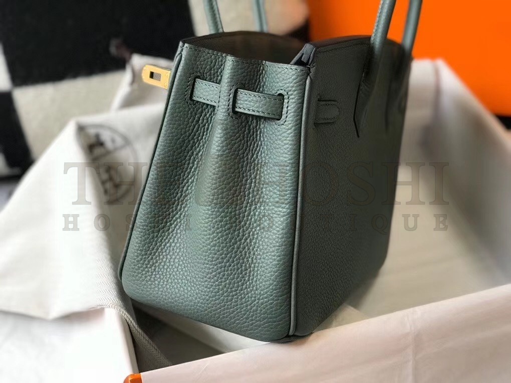 H**me5 Birkin 25cm Bag In Vert Amande Clemence Leather Master Quality