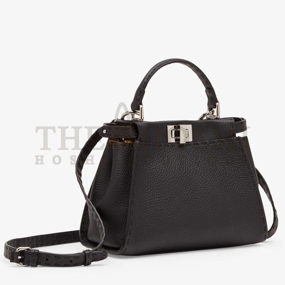 F**di Peekaboo Mini Selleria Bag In Black Romano Leather Master Quality