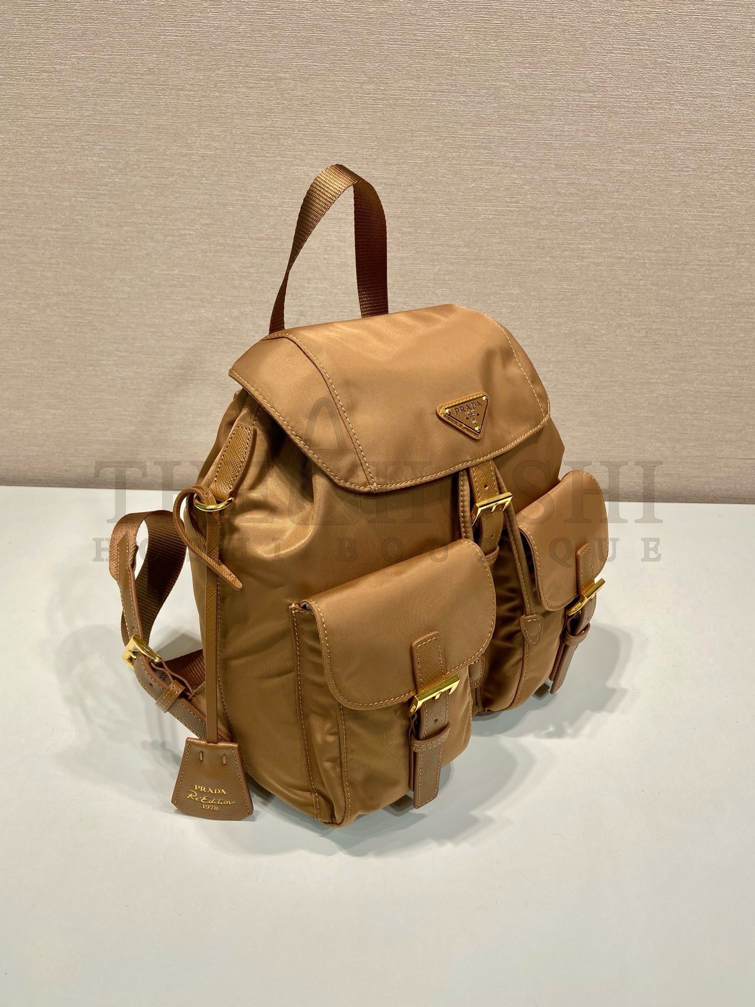 Pra*a Re-Edition 1978 Small Backpack in Brown Re-Nylon Master Quality