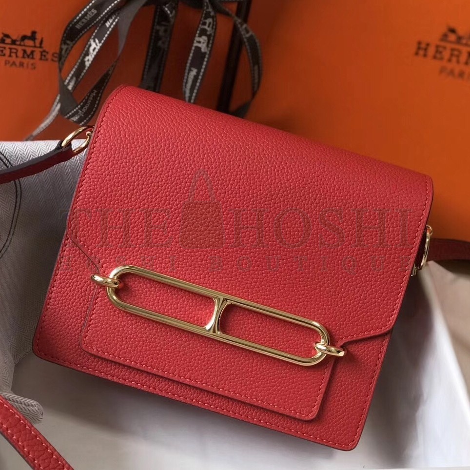 H**me5 Mini Sac Roulis 18cm Bag In Red Evercolor Calfskin Master Quality