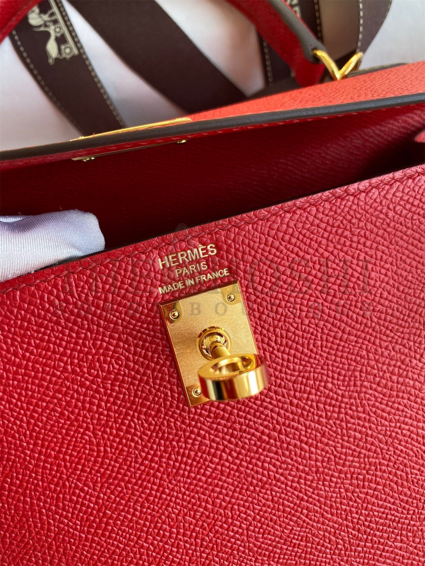 H**me5 Epsom Kelly 25cm Sellier Handmade Red Bag Master Quality