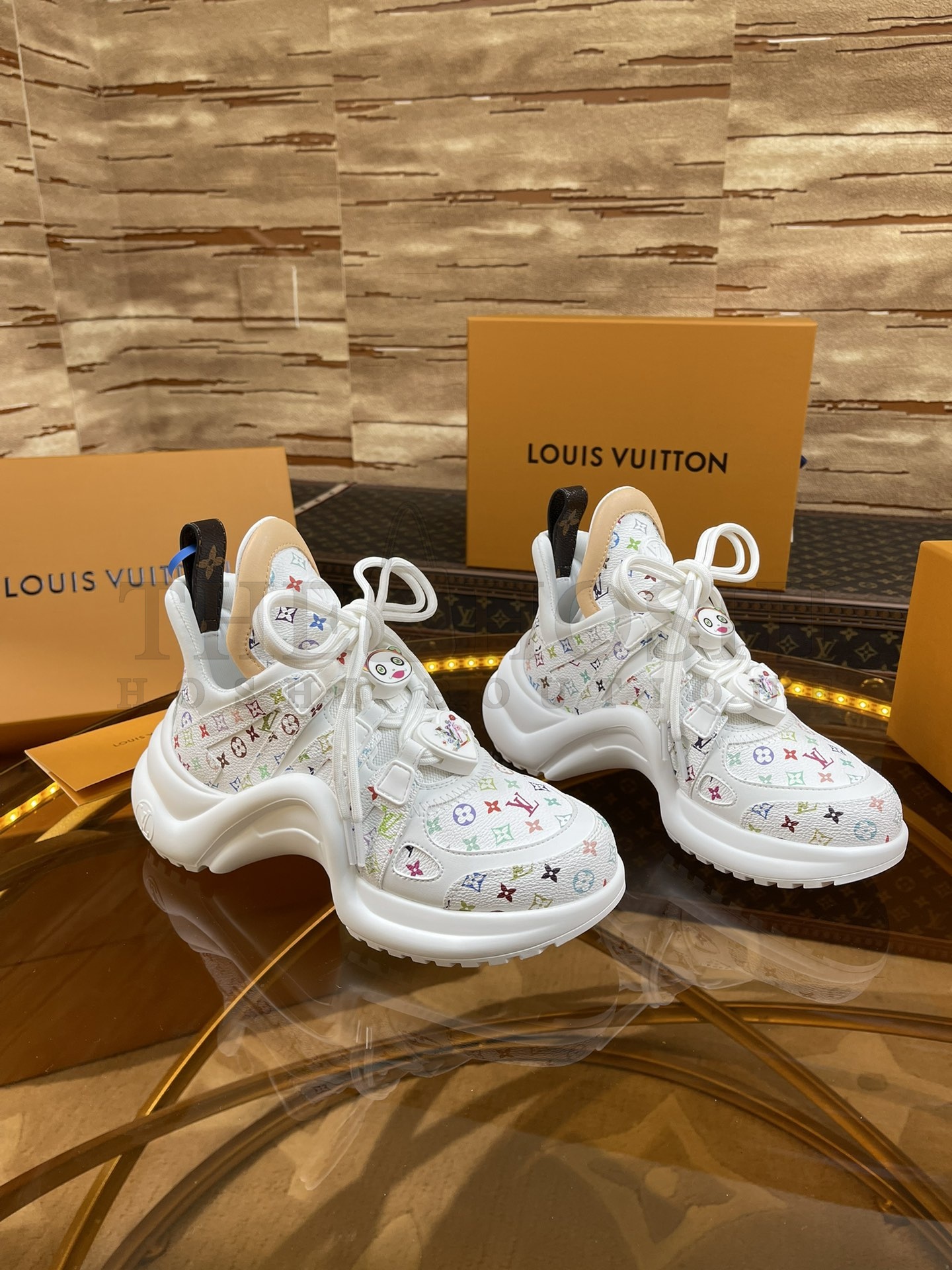L0vis Vvtt0n LV x Takashi Murakami Archlight Sneakers White Multicolor Monogram 5.5cm Heel Master Quality