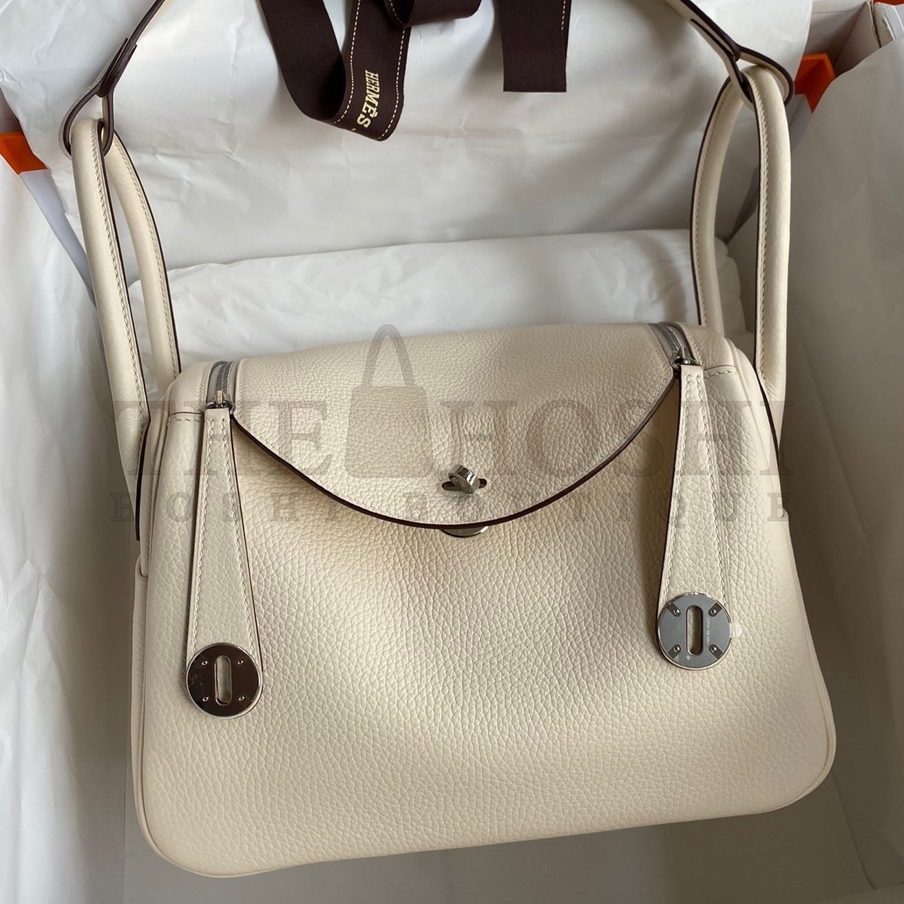 H**me5 Lindy 26 Handmade Bag In Nata Clemence Leather Master Quality