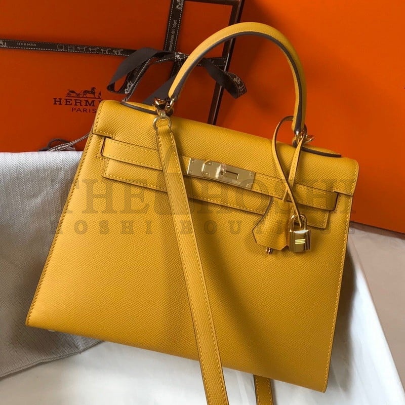 H**me5 Kelly 28cm Sellier Bag in Yellow Epsom Calfskin GHW Master Quality