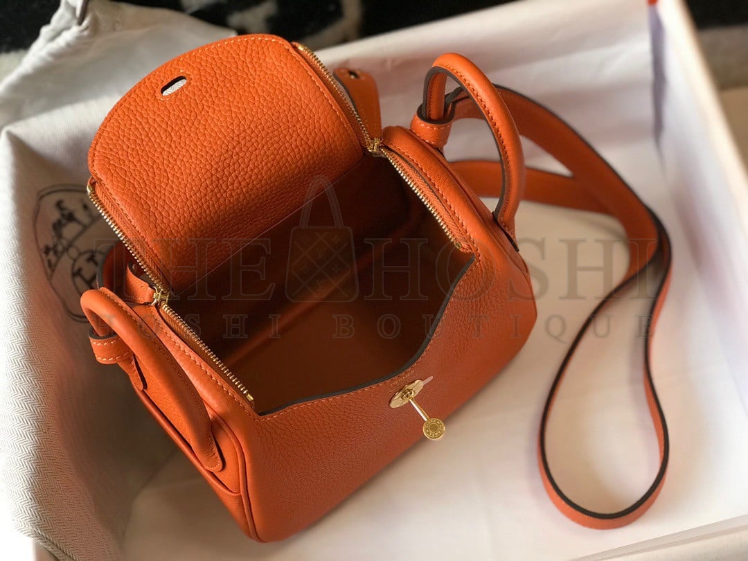 H**me5 Lindy Mini Bag In Orange Clemence Leather GHW Master Quality
