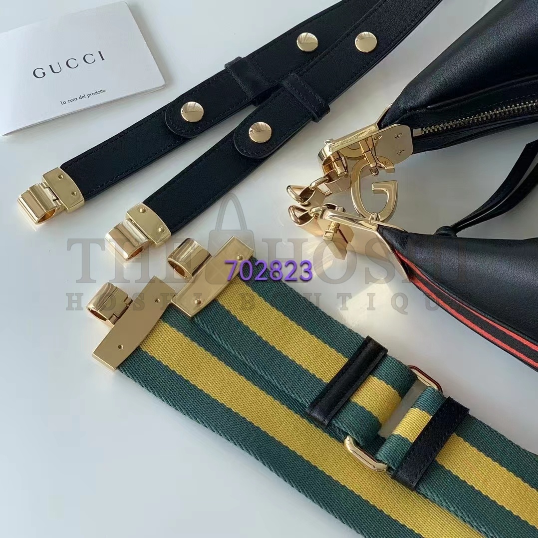 Gvc*1 Women Attache Large Shoulder Bag Black Leather Master Quality