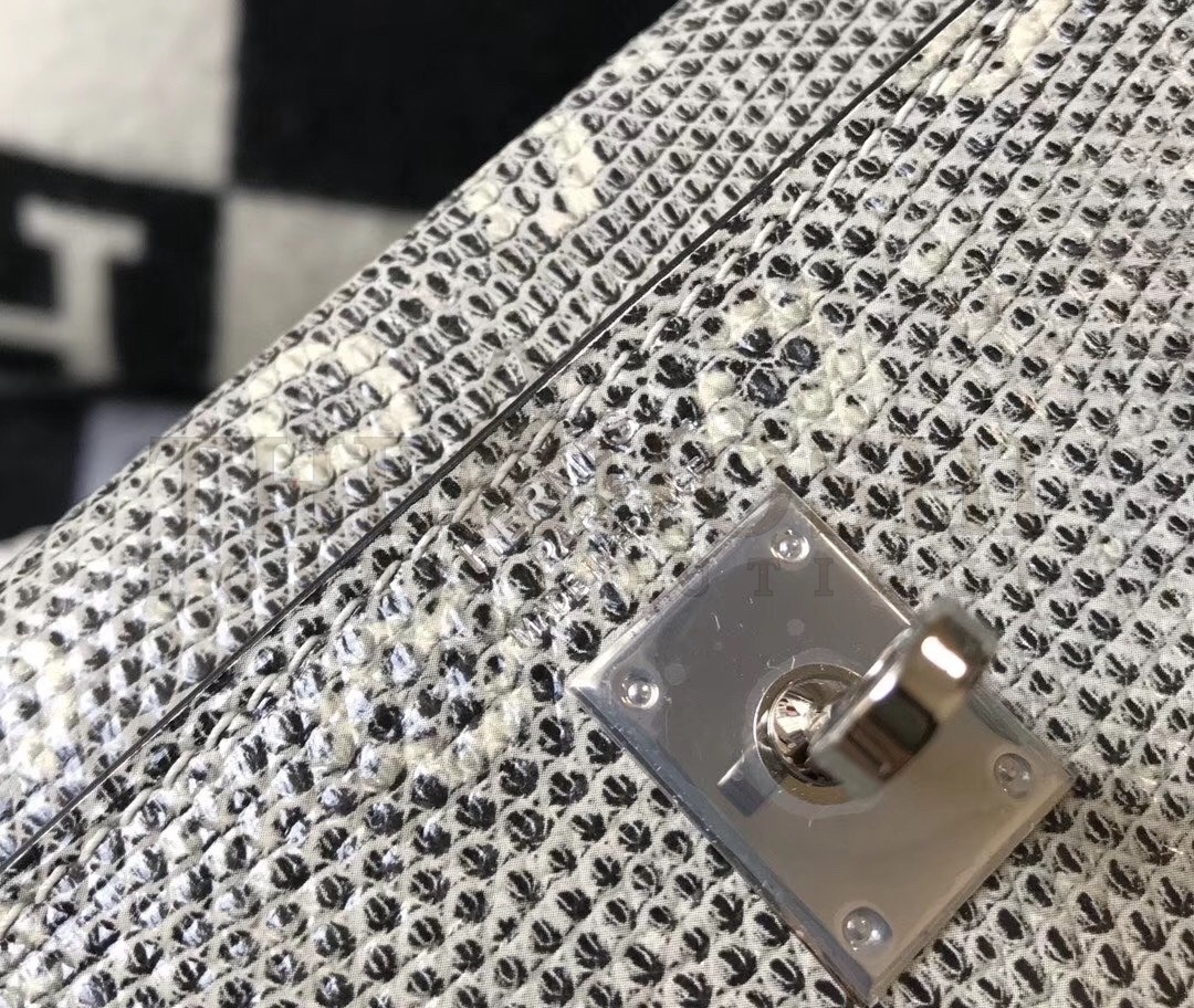 H**me5 Kelly 28cm Bag In Ombre Embossed Natural Lizard Master Quality