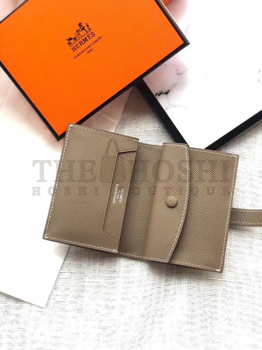 H**me5 Bearn Mini Wallet In Taupe Epsom Leather Master Quality