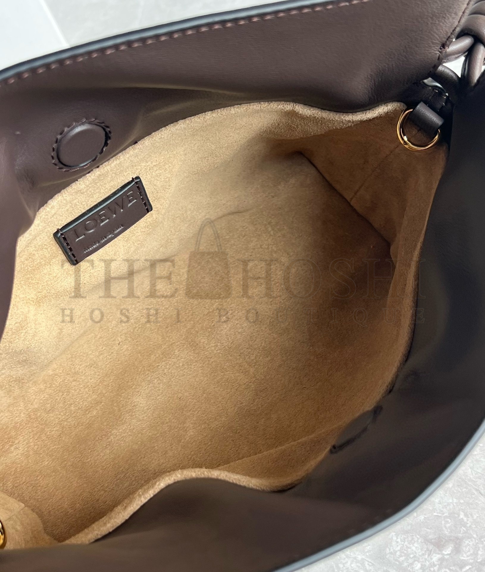 L0ew* Mini Flamenco Clutch Bag in Chocolate Nappa Calfskin Master Quality