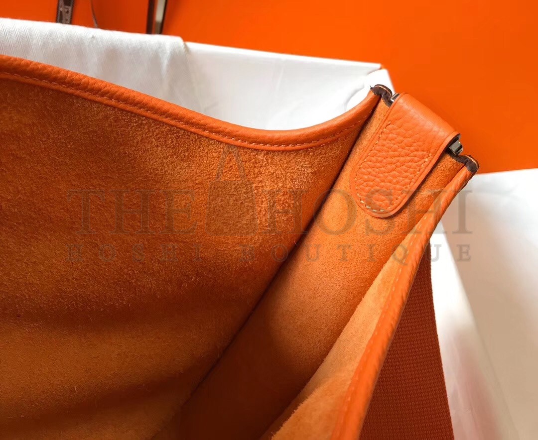 H**me5 Evelyne III 29 Bag In Orange Clemence Leather Master Quality