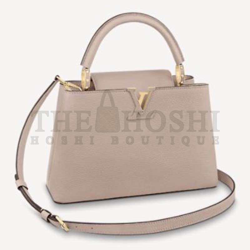 L0vis Vvtt0n LV Women Capucines MM Handbag Galet Gray Taurillon Leather Master Quality