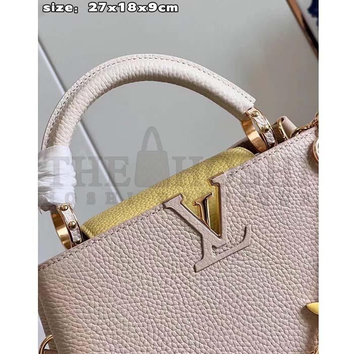 L0vis Vvtt0n LV Women Capucines BB Handbag Beige Pink Taurillon Leather Master Quality