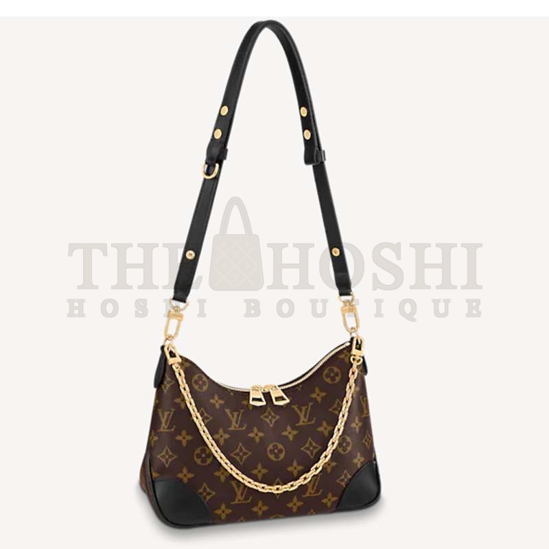 L0vis Vvtt0n LV Women Boulogne Handbag Black Brown Monogram Coated Canvas M45831 Master Quality