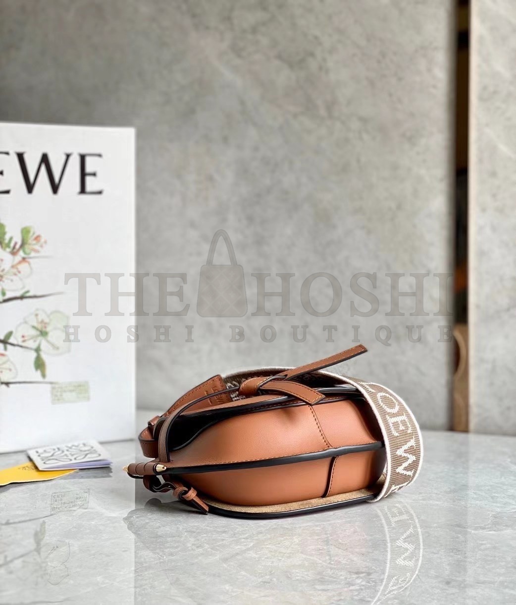 L0ew* Mini Gate Dual Bag In Tan Calfskin Master Quality