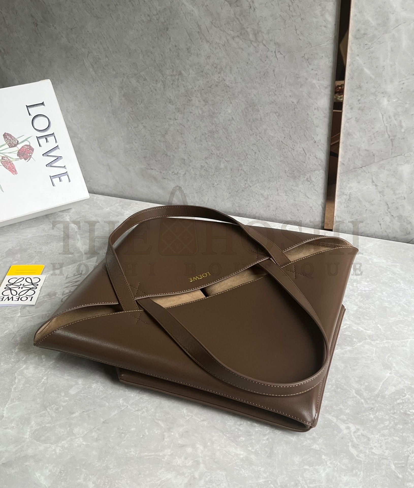 L0ew* Large Puzzle Fold Tote Bag in Umber Calfskin Master Quality