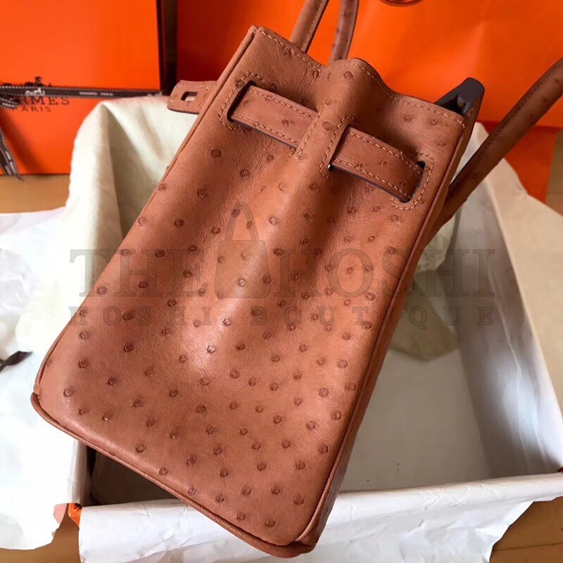 H**me5 Brown Birkin 30cm Ostrich Handmade Bag Master Quality
