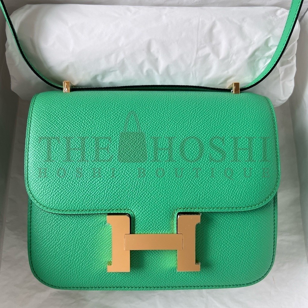 H**me5 Constance 18 Handmade Bag In Vert Comics Epsom Calfskin Master Quality