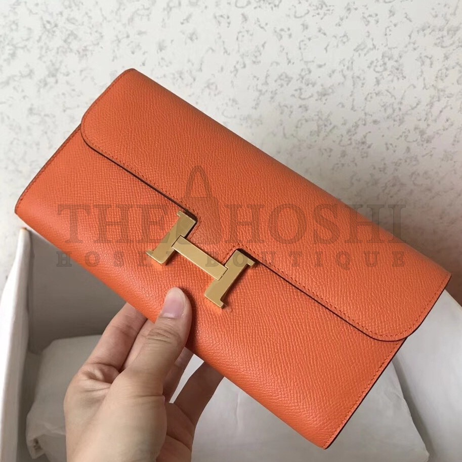 H**me5 Orange Epsom Constance Long Wallet Master Quality