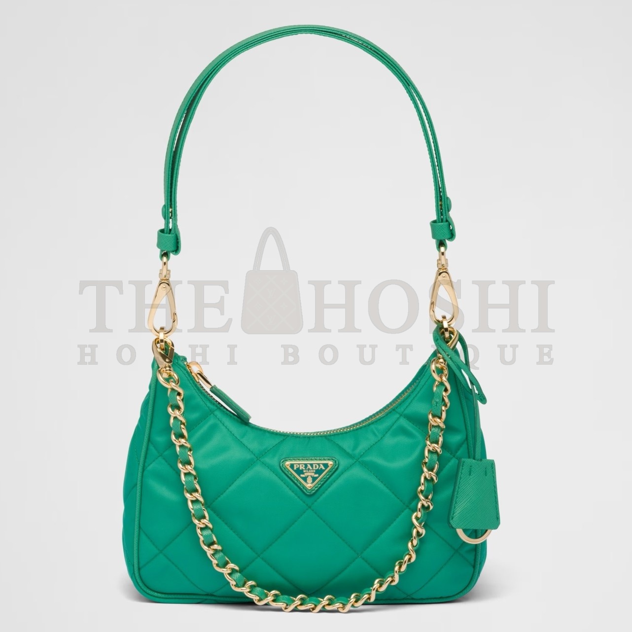 Pra*a Re-Edition 1995 Chaine Mini Bag in Green Re-Nylon Master Quality