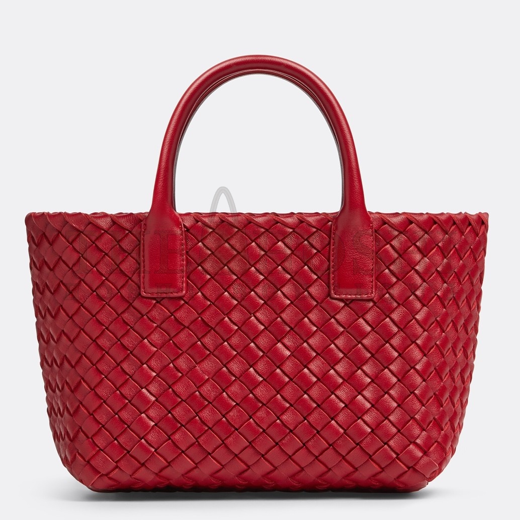 B0tt*ga Ven*ta Cabat Mini Bag In Red Intrecciato Lambskin Master Quality