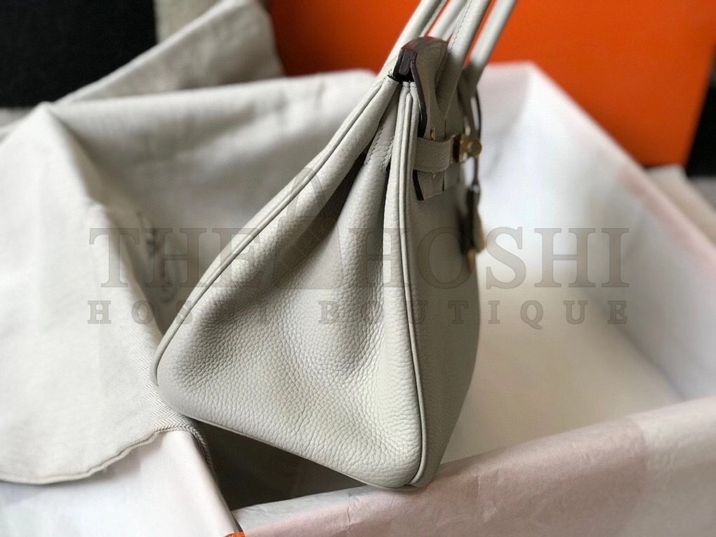 H**me5 Pearl Grey Clemence Birkin 30cm Bag GHW Master Quality
