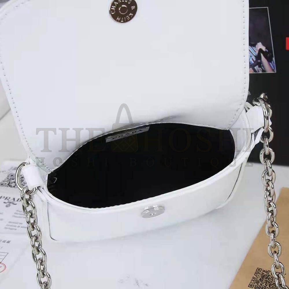 Pra*a Women Brushed Leather Mini-Bag-White Master Quality