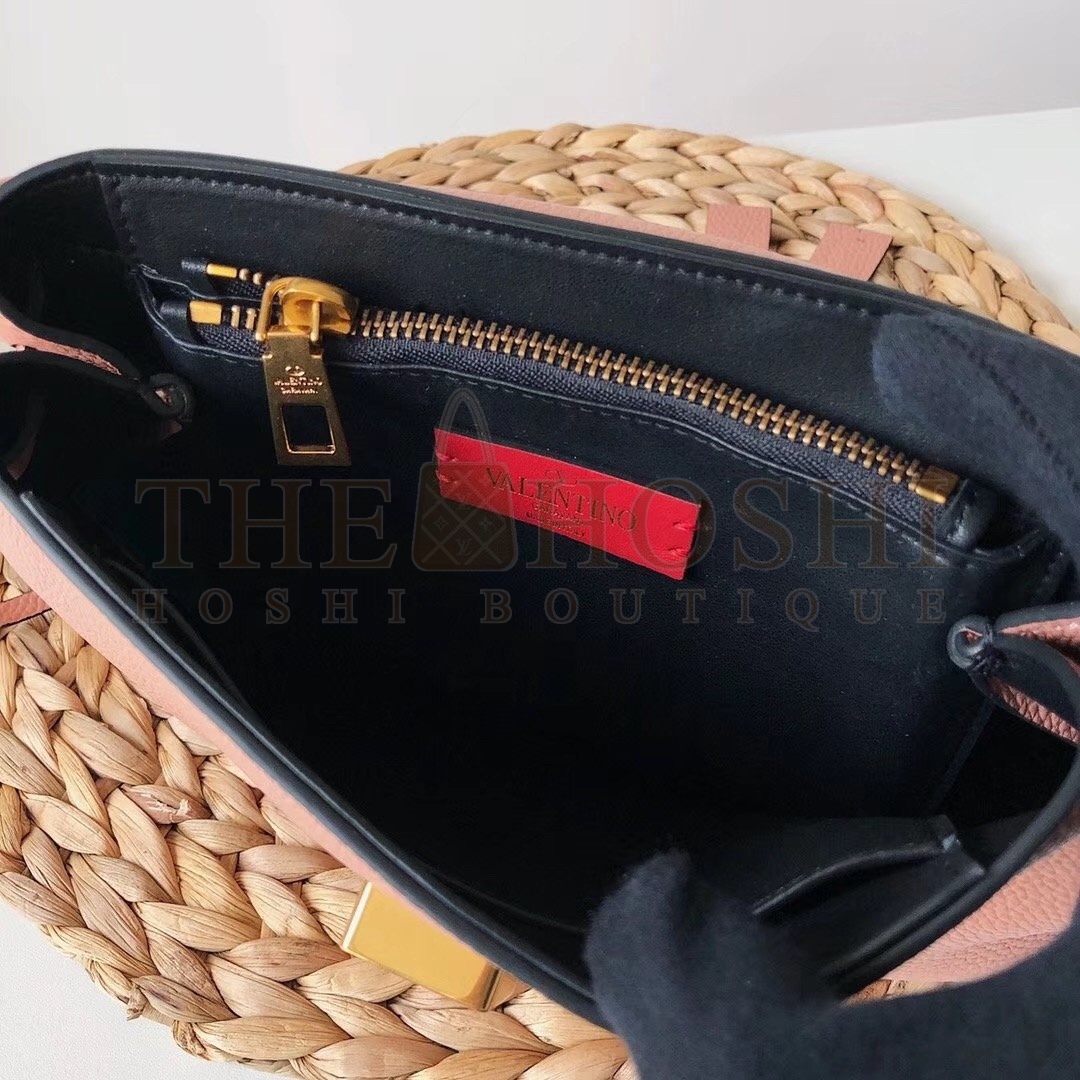 Va1e*ntin0 Small Vring Handbag In Pink Buffalo Leather Master Quality