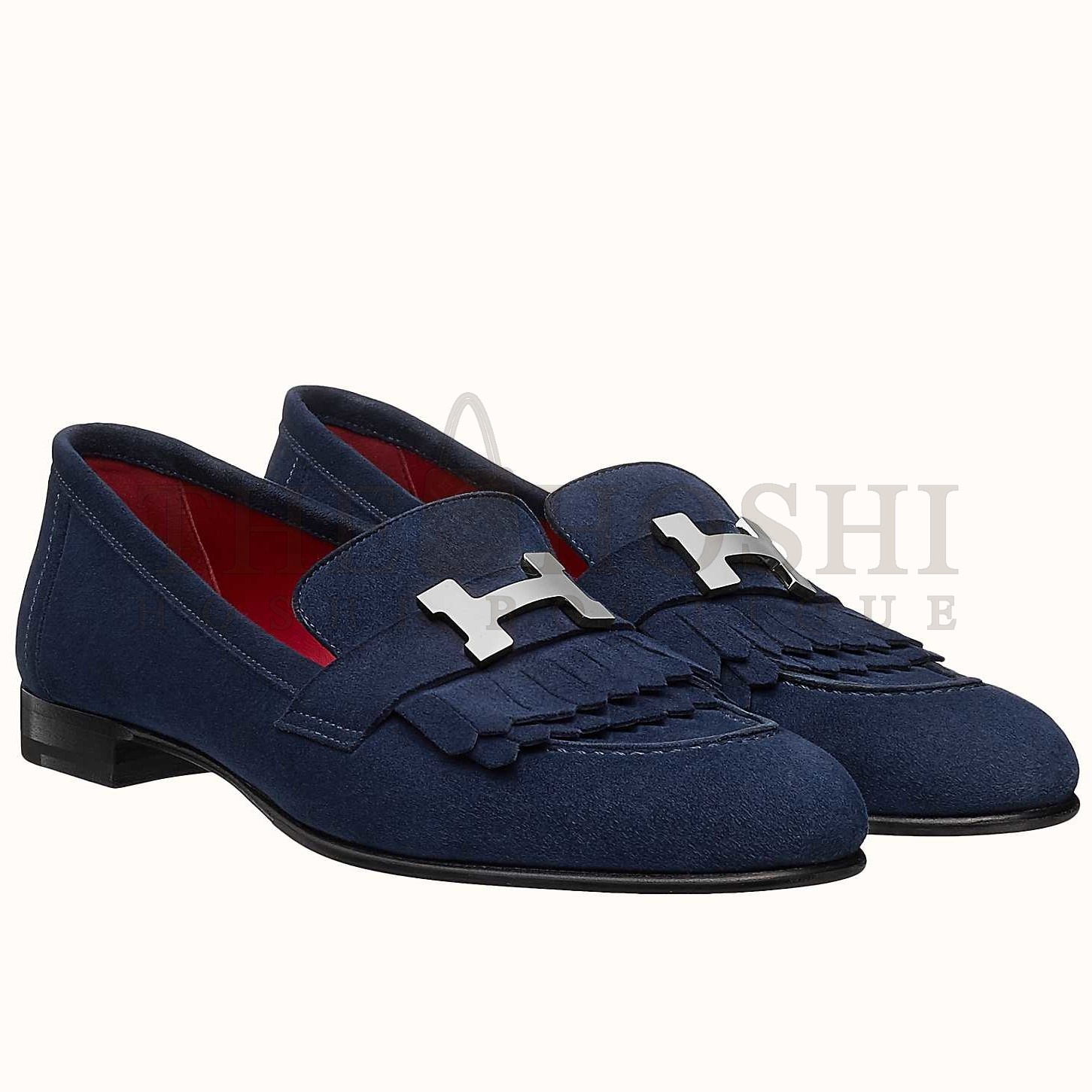 H**me5 Women's Royal Loafers In Blue Suede Leather Master Quality