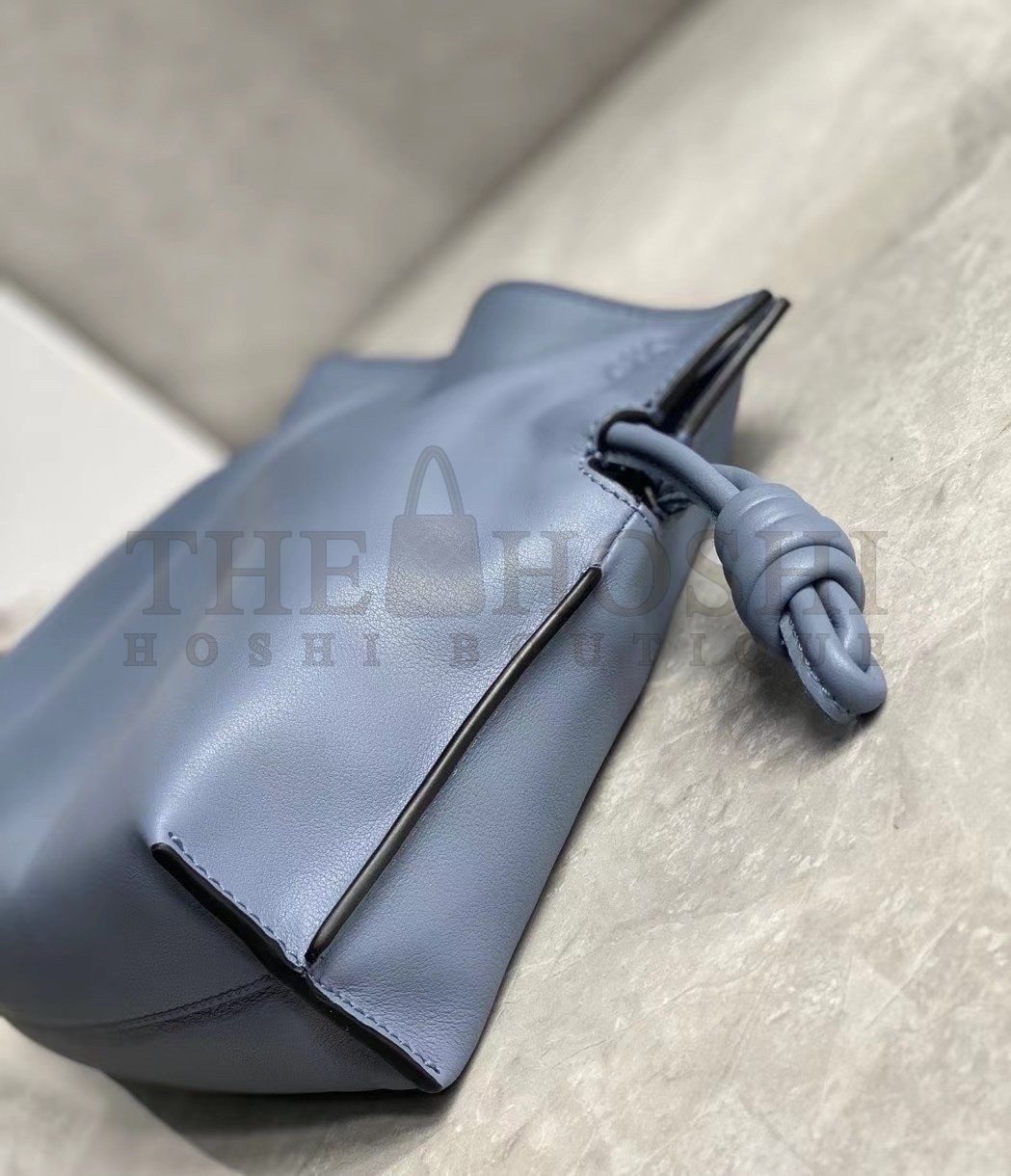 L0ew* Flamenco Mini Clutch In Atlantic Blue Nappa Leather Master Quality