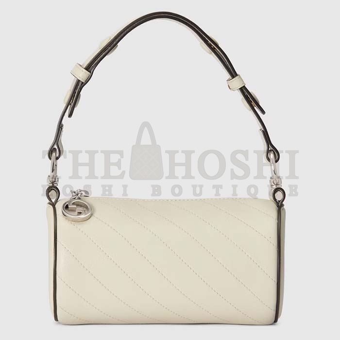 Gvc*1 Women GG Blondie Mini Shoulder Bag Round Interlocking G White Leather Master Quality