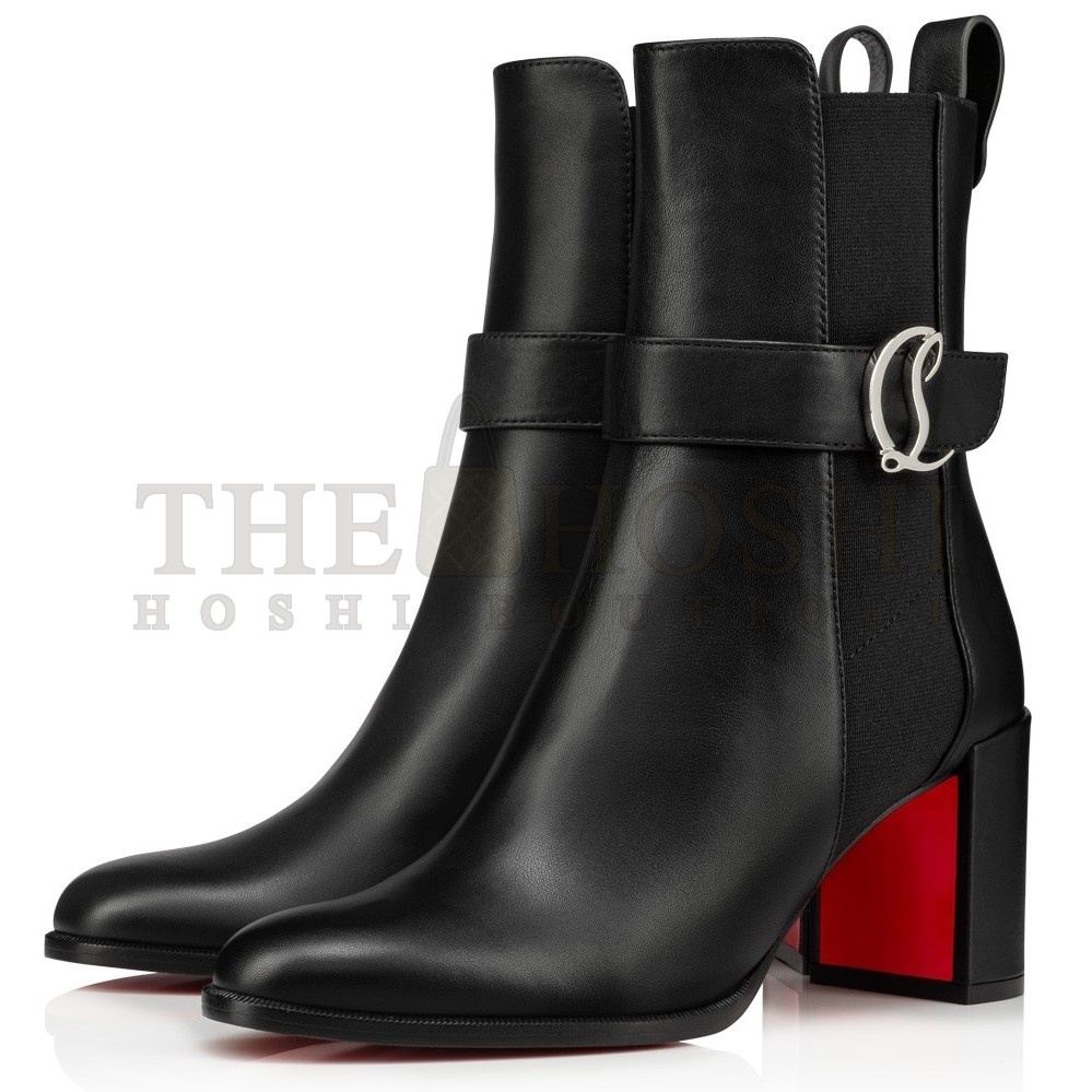 Chr1st1an Louboutin CL Chelsea Ankle Boots 70MM in Black Leather Master Quality