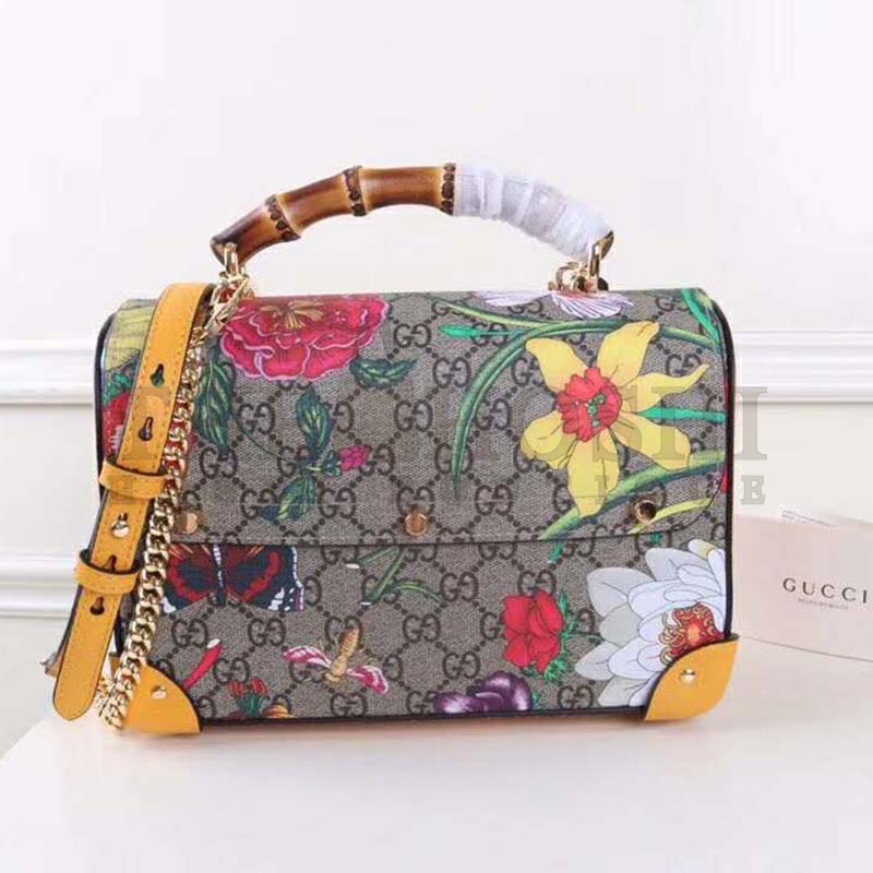 Gvc*1 GG Women Padlock GG Flora Small Bamboo Shoulder-Beige Master Quality