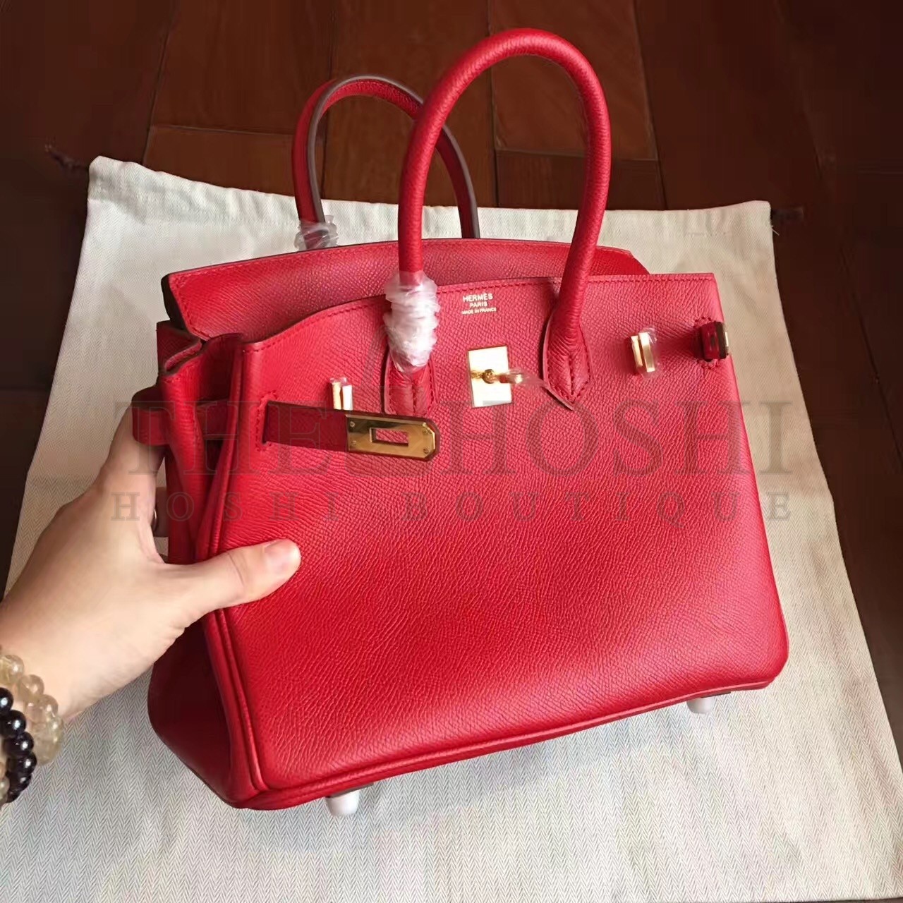 H**me5 Red Birkin 25cm Epsom Handmade Bag Master Quality