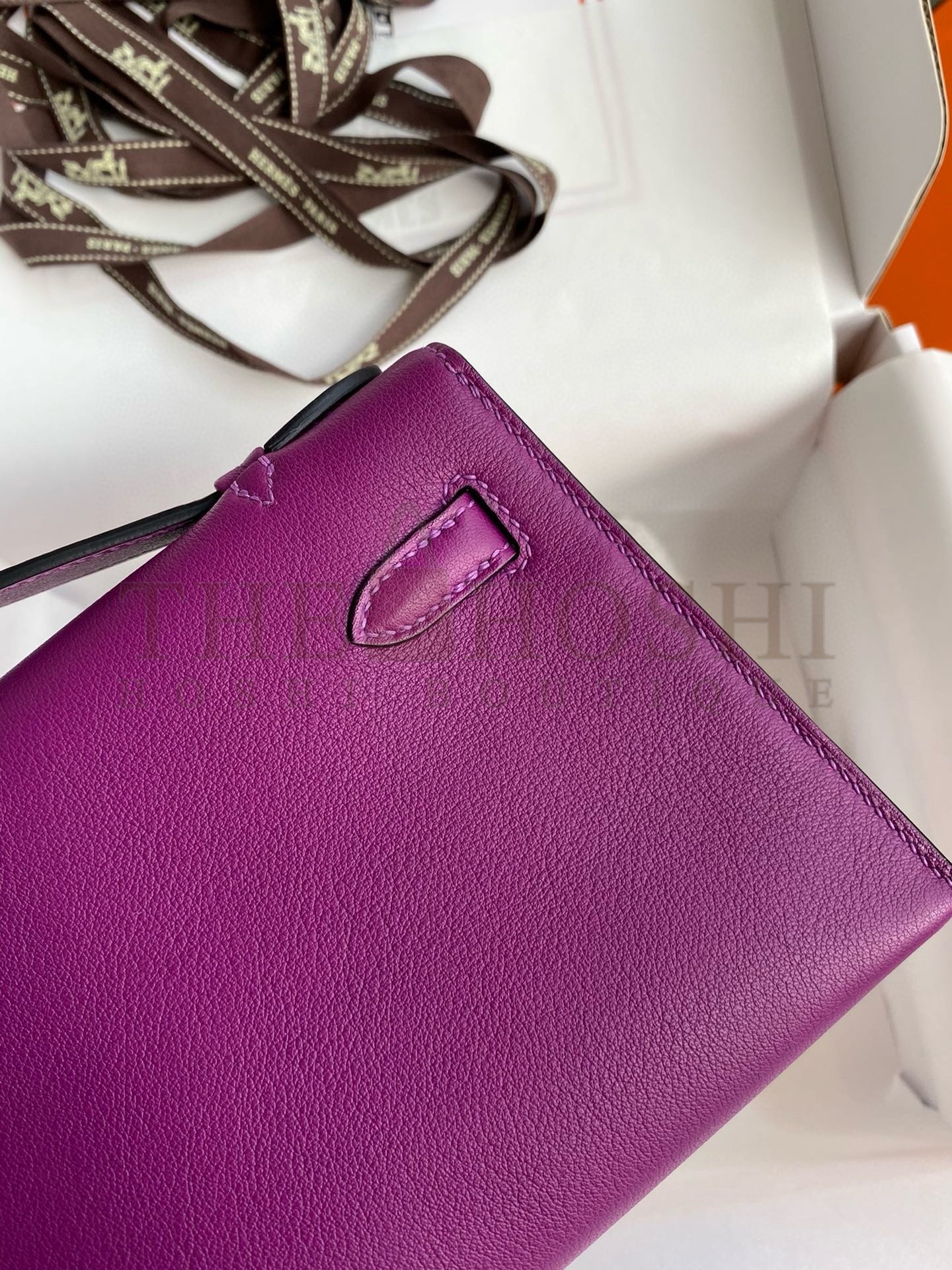 H**me5 Kelly Pochette Handmade Bag In Anemone Swift Calfskin Master Quality