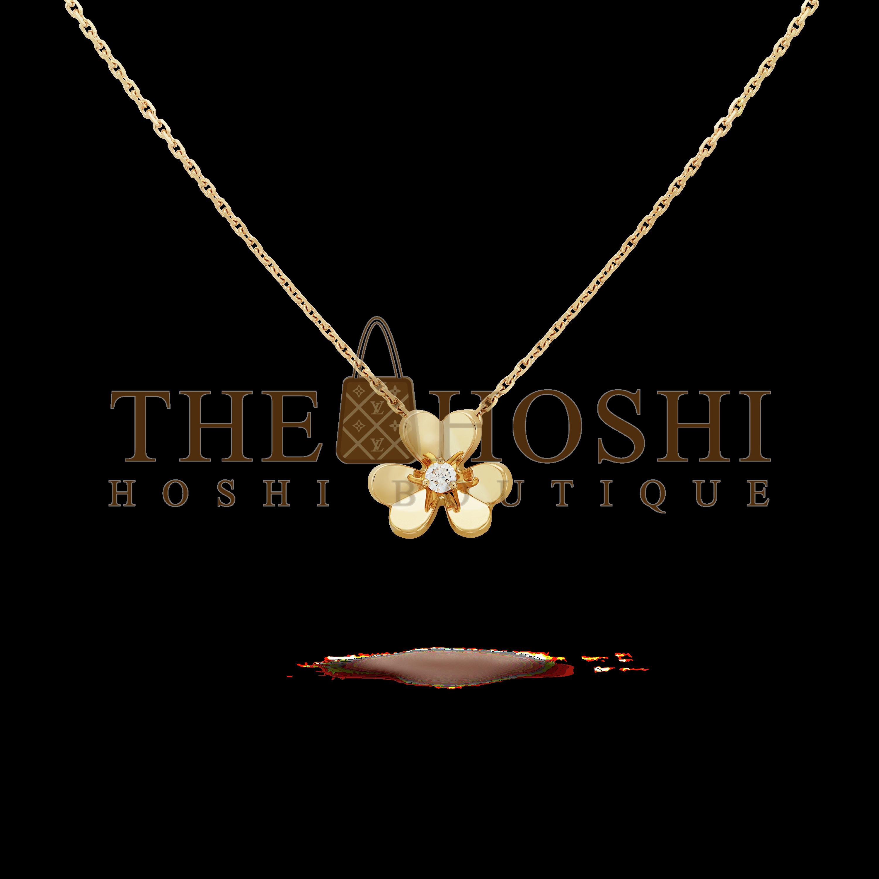 V*n Cl**f & Arpels Gold Three Flowers Necklace, Frivole pendant, mini model Master Quality