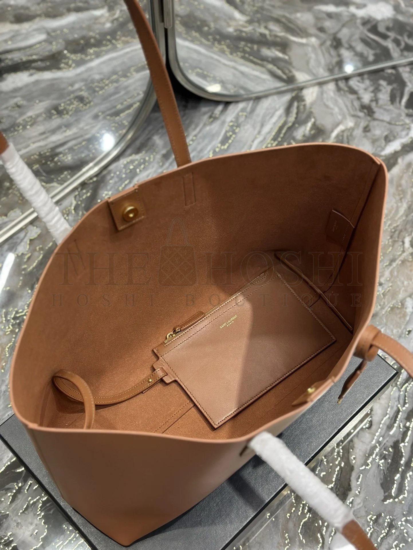 Sa1nt Lau*nt Shopping Tote Bag in Brown Leather Master Quality