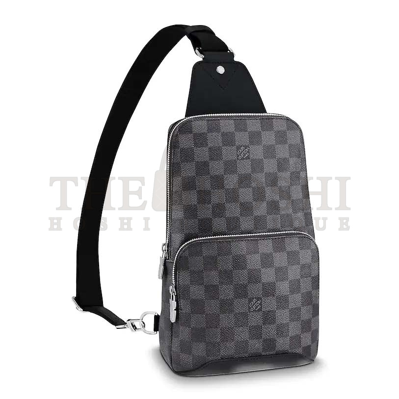 L0vis Vvtt0n LV Men Avenue Sling Bag in Coated Damier Graphique Canvas-Grey Master Quality