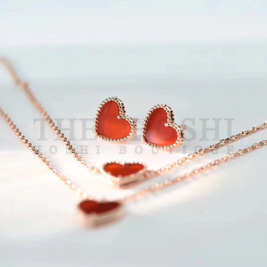 V*n Cl**f & Arpels Red Heart Stud Earrings Master Quality