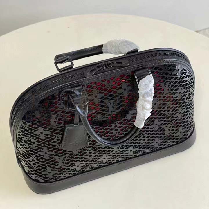 L0vis Vvtt0n LV Women Alma PM Handbag Black Patent Calfskin Cowhide Leather Master Quality